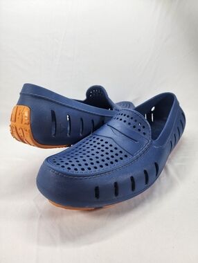 Floafers Country Club Driver Loafers Blue Navy Peony Flame Orange Water Mens 12